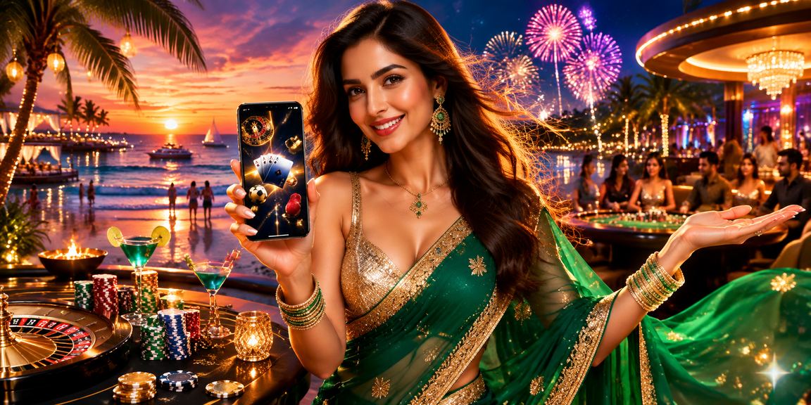 Casino app gameplay with scenic beach
